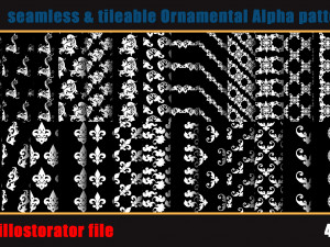 705 seamless and tileable Ornamental Alpha patterns 90 Adobe illustrator file CG 纹理