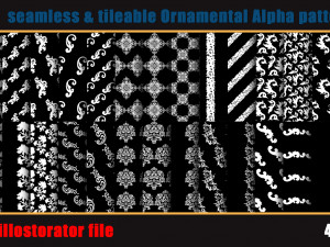 705 seamless and tileable Ornamental Alpha patterns 90 Adobe illustrator file CG 纹理