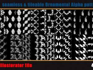 705 seamless and tileable Ornamental Alpha patterns 90 Adobe illustrator file CG 纹理