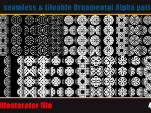 705 seamless and tileable Ornamental Alpha patterns 90 Adobe illustrator file CG 纹理