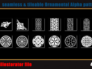 705 seamless and tileable Ornamental Alpha patterns 90 Adobe illustrator file CG 纹理