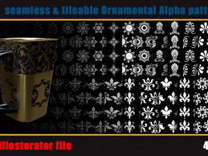 705 seamless and tileable Ornamental Alpha patterns 90 Adobe illustrator file CG Textures