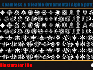 959 seamless and tileable Ornamental Alpha patterns 83 Adobe illustrator file CG Texturen