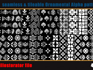 959 seamless and tileable Ornamental Alpha patterns 83 Adobe illustrator file CG Texturen