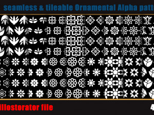 959 seamless and tileable Ornamental Alpha patterns 83 Adobe illustrator file CG Texturen