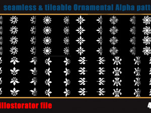 959 seamless and tileable Ornamental Alpha patterns 83 Adobe illustrator file CG Texturen