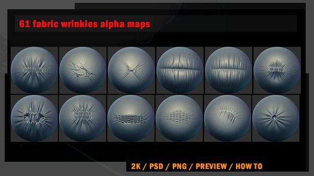 61 fabric wrinkles alpha maps CG 纹理 .c4d .max .obj .3ds .fbx .stl .blend 