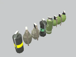 grenades low poly 3D Model