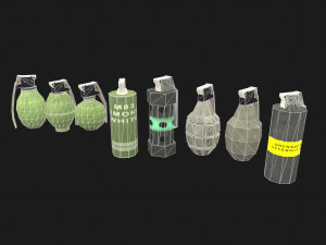grenades low poly 3D Model