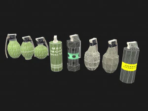 grenades low poly 3D Model