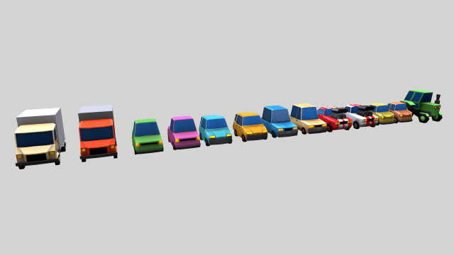 cars low poly Model 3D .c4d .max .obj .3ds .fbx .stl .blend 