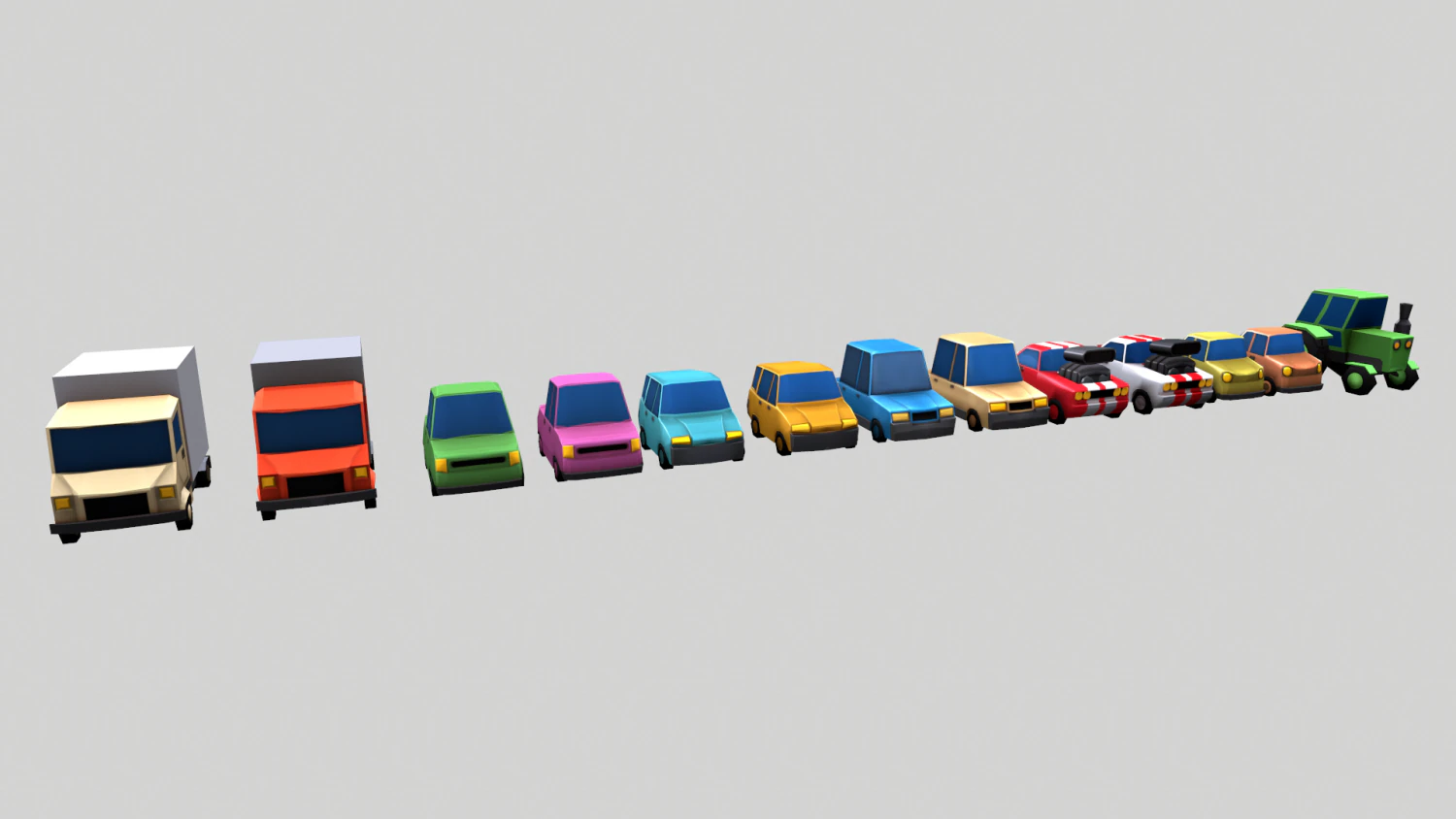 cars low poly 3D Model .c4d .max .obj .3ds .fbx .stl .blend