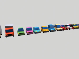 자동차 낮은 폴리 3D 모델