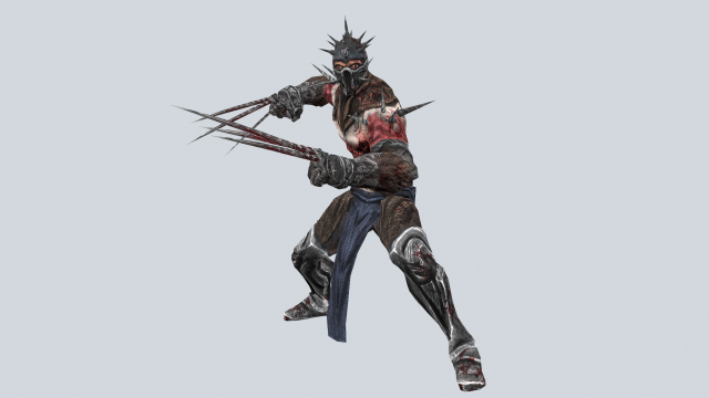 game ready ninja warrior low poly 3D Model .c4d .max .obj .3ds .fbx .stl .blend 