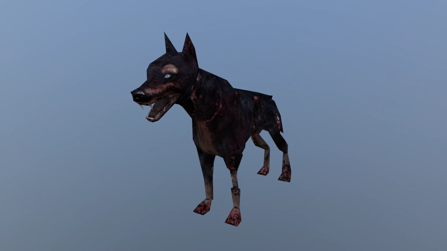 좀비 개 3D 모델 .c4d .max .obj .3ds .fbx .stl .blend 