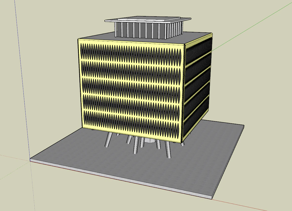 building with bulging windows 3D Model .c4d .max .obj .3ds .fbx .stl .blend 