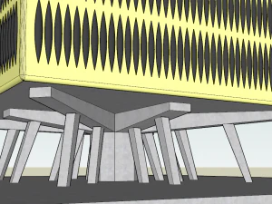 building with bulging windows 3D Model