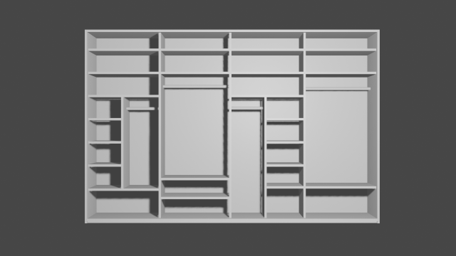 sliding door wardrobe 2 Model 3D .c4d .max .obj .3ds .fbx .stl .blend 