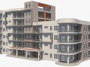 아파트 건물 6 3D 모델