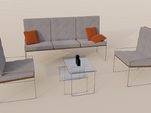 sofa set living room - sala de estar 3D Модель