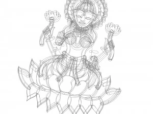 laxmi indian godess 3D Model