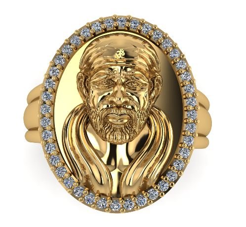 22k Gold Spiritual Sai Baba Ring | Raj Jewels