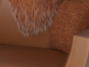 fashion leather lounge chair Modelo 3D