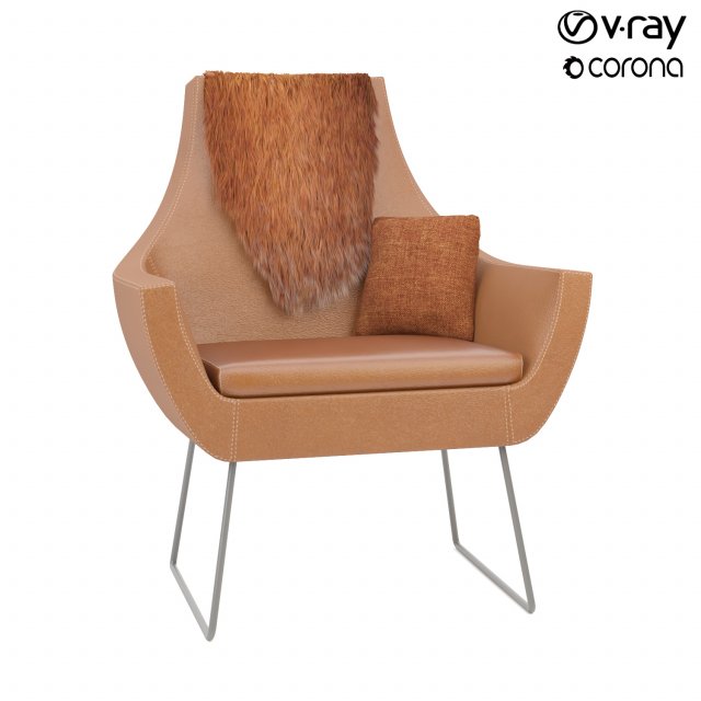 fashion leather lounge chair Modelo 3D .c4d .max .obj .3ds .fbx .stl .blend 