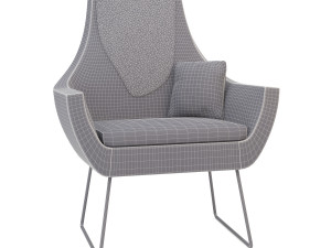 fashion leather lounge chair Modelo 3D