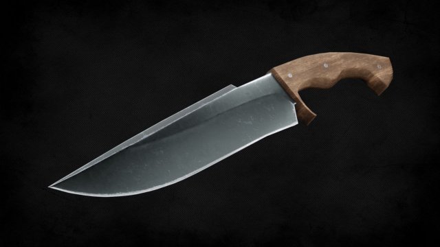 Knife 400 triangles PBR 3D Model .c4d .max .obj .3ds .fbx .stl .blend 
