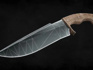 Нож 400 треугольников ПБР 3D Модель