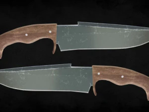 Нож 400 треугольников ПБР 3D Модель