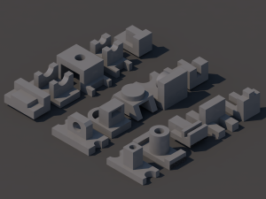 15 models-objects 3D Модель
