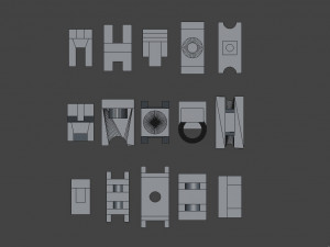 15 models-objects 3D मॉडल