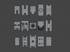15 models-objects 3D Model
