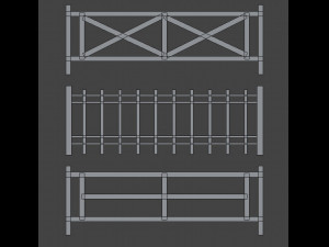 3 fence models 3D Модель