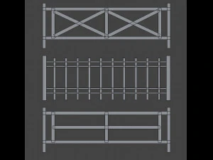 3 fence models 3D Model