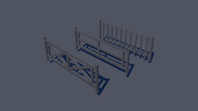 3 fence models 3D Модель .c4d .max .obj .3ds .fbx .stl .blend 