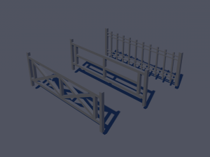 3 fence models 3D Модель