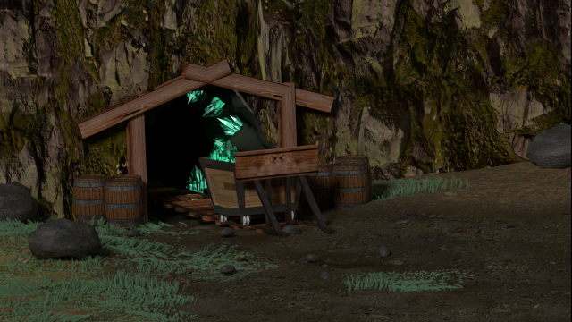 Fantasy cave Model 3D .c4d .max .obj .3ds .fbx .stl .blend