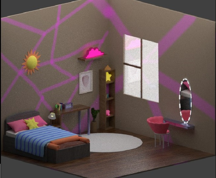 Dresing and bad with texture an material 3D 模型 .c4d .max .obj .3ds .fbx .stl .blend 