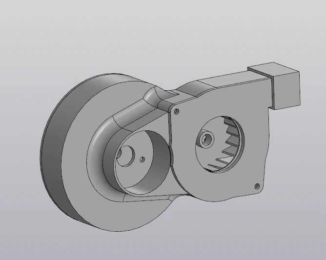 radial fan with gear 3D Print Model .c4d .max .obj .3ds .fbx .stl .blend 