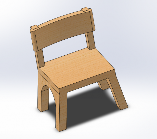 wooden chair for children 3D 모델 .c4d .max .obj .3ds .fbx .stl .blend