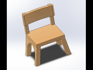 wooden chair for children Modelo 3D
