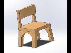 wooden chair for children 3D 모델