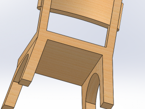 wooden chair for children 3D 모델