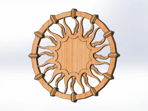 सूर्य का प्रतीक 3D प्रिंट मॉडल