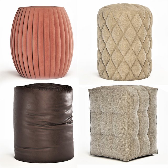 poufs Modelo 3D .c4d .max .obj .3ds .fbx .stl .blend 