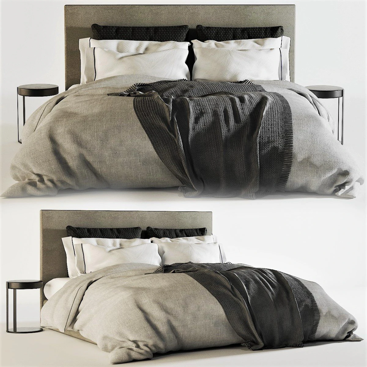 meridiani stone plus bed 3D Model .c4d .max .obj .3ds .fbx .stl .blend