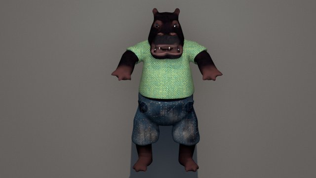 hippo Modelo 3D .c4d .max .obj .3ds .fbx .stl .blend 